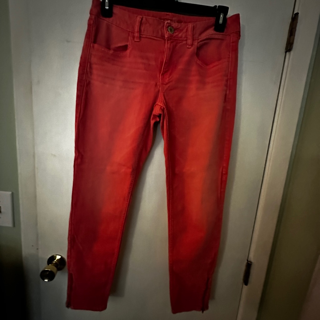 American Eagle Outfitters Red Ankle Jeans